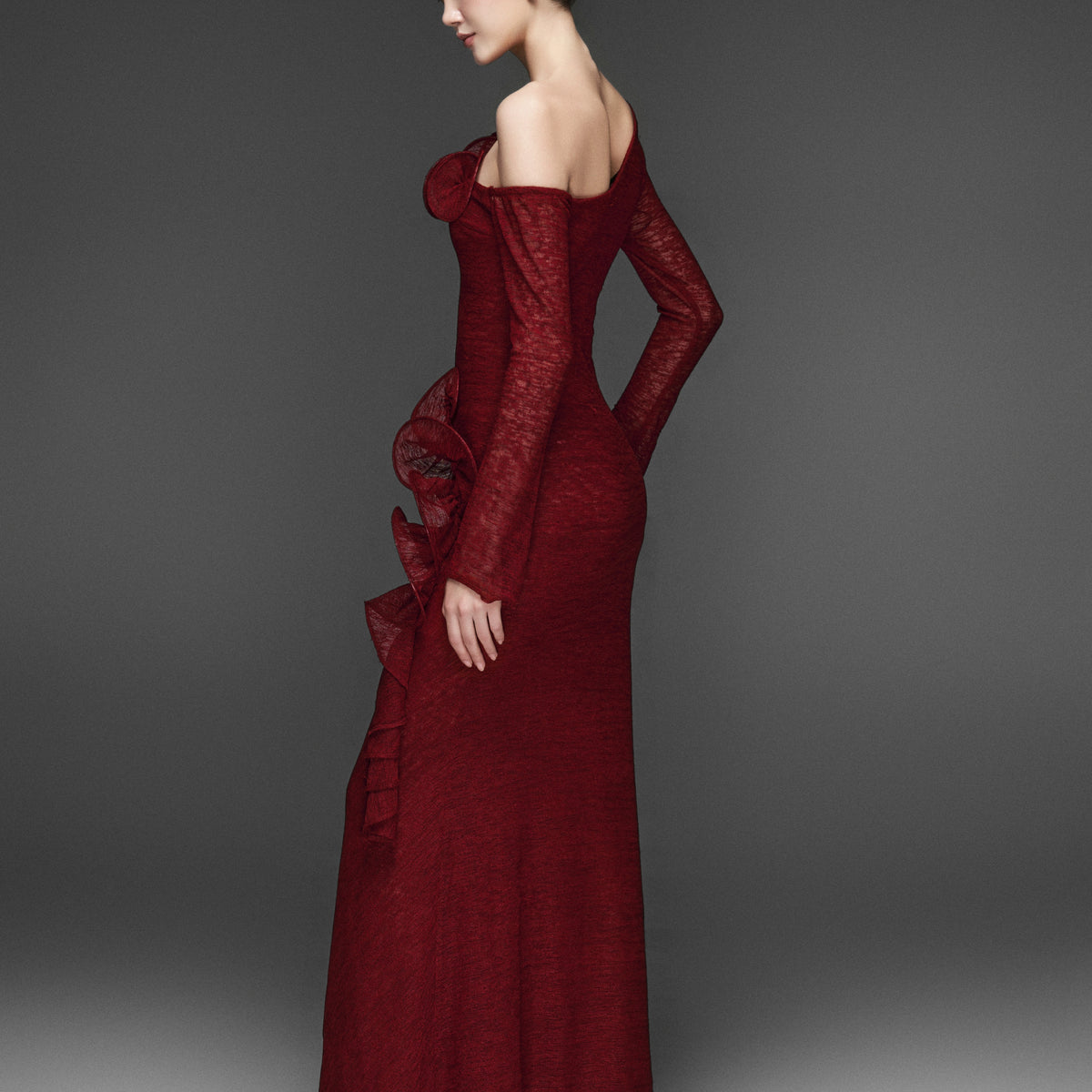 Bloom Long Dark Red Dress (Pre-order)