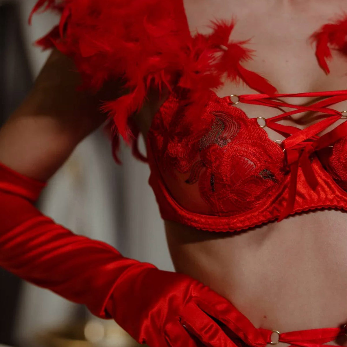 Red floral Lingerie