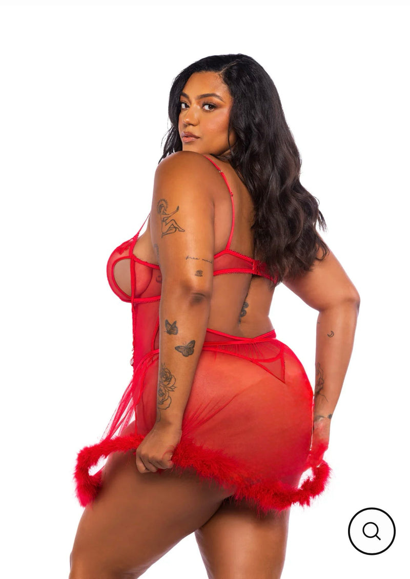 Baroque Heart Babydoll 2-Piece Set