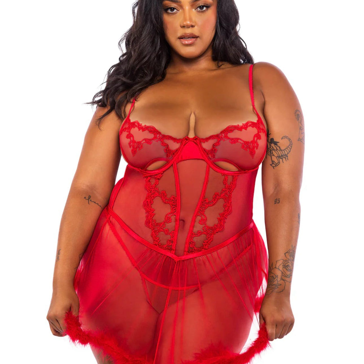 Baroque Heart Babydoll 2-Piece Set