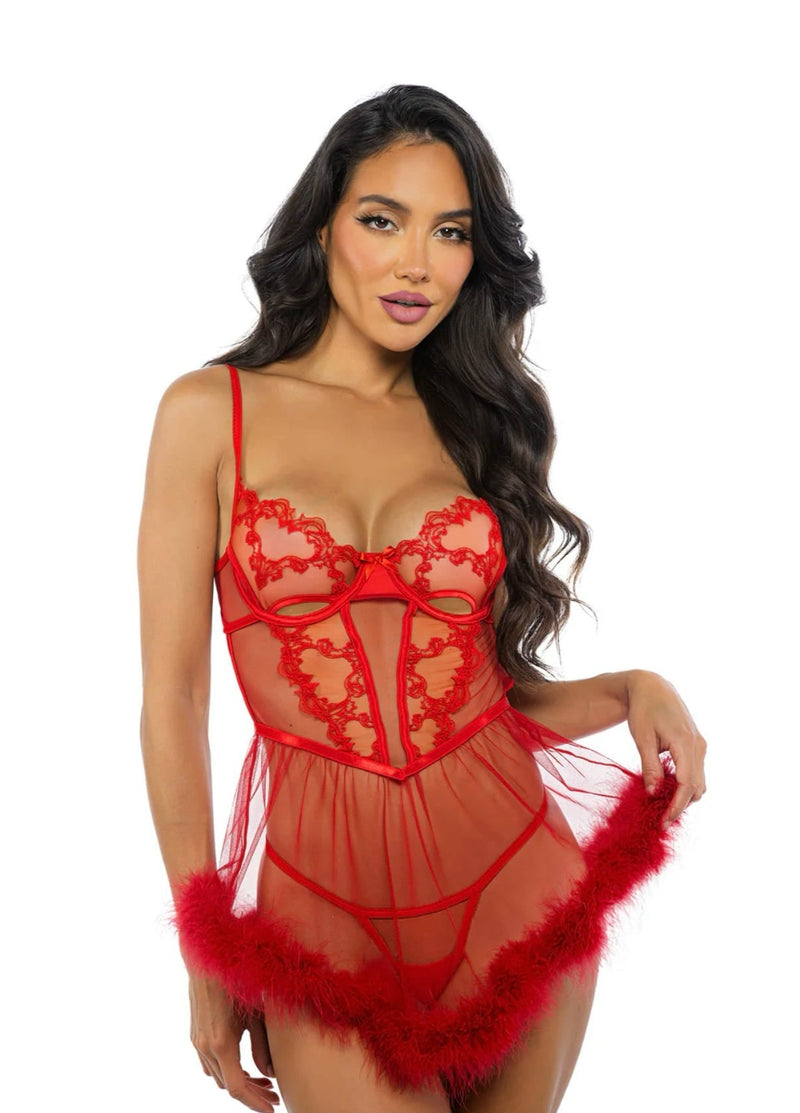 Baroque Heart Babydoll 2-Piece Set