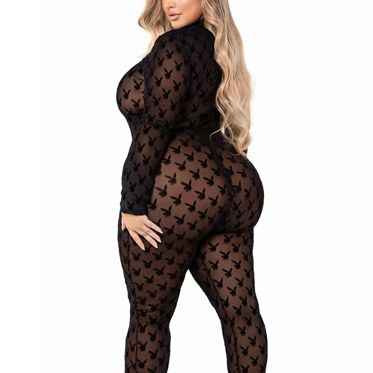 2pc Sheer Playboy Bunny Bodysuit