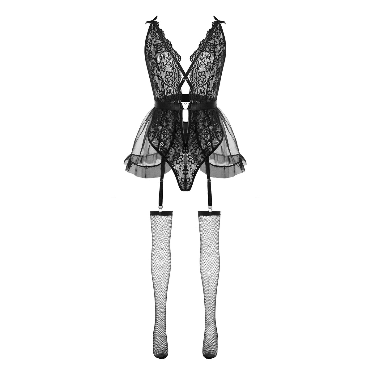 Embroidery Black Lingerie 10395