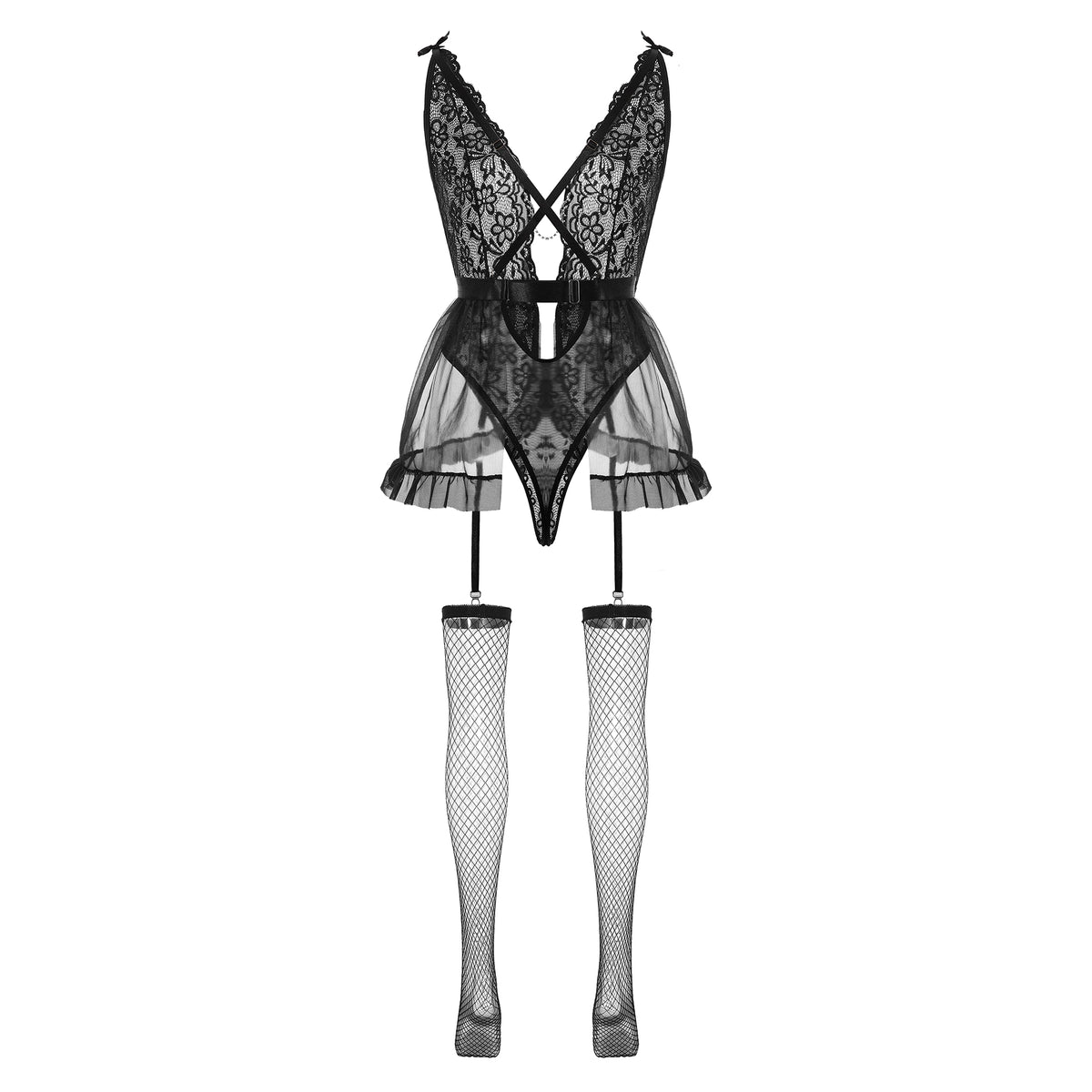 Embroidery Black Lingerie 10395