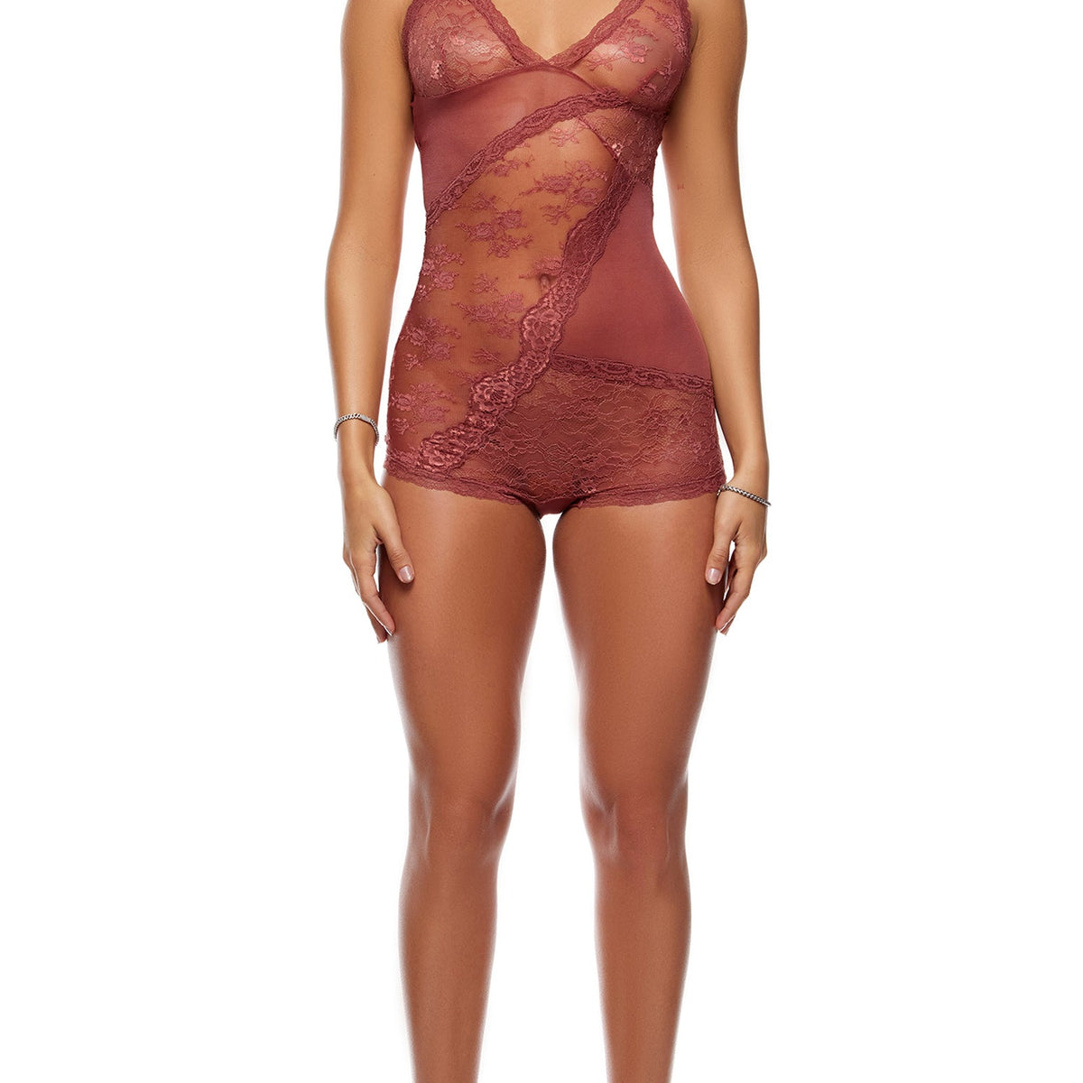 Patch of petals lace romper spice 775110