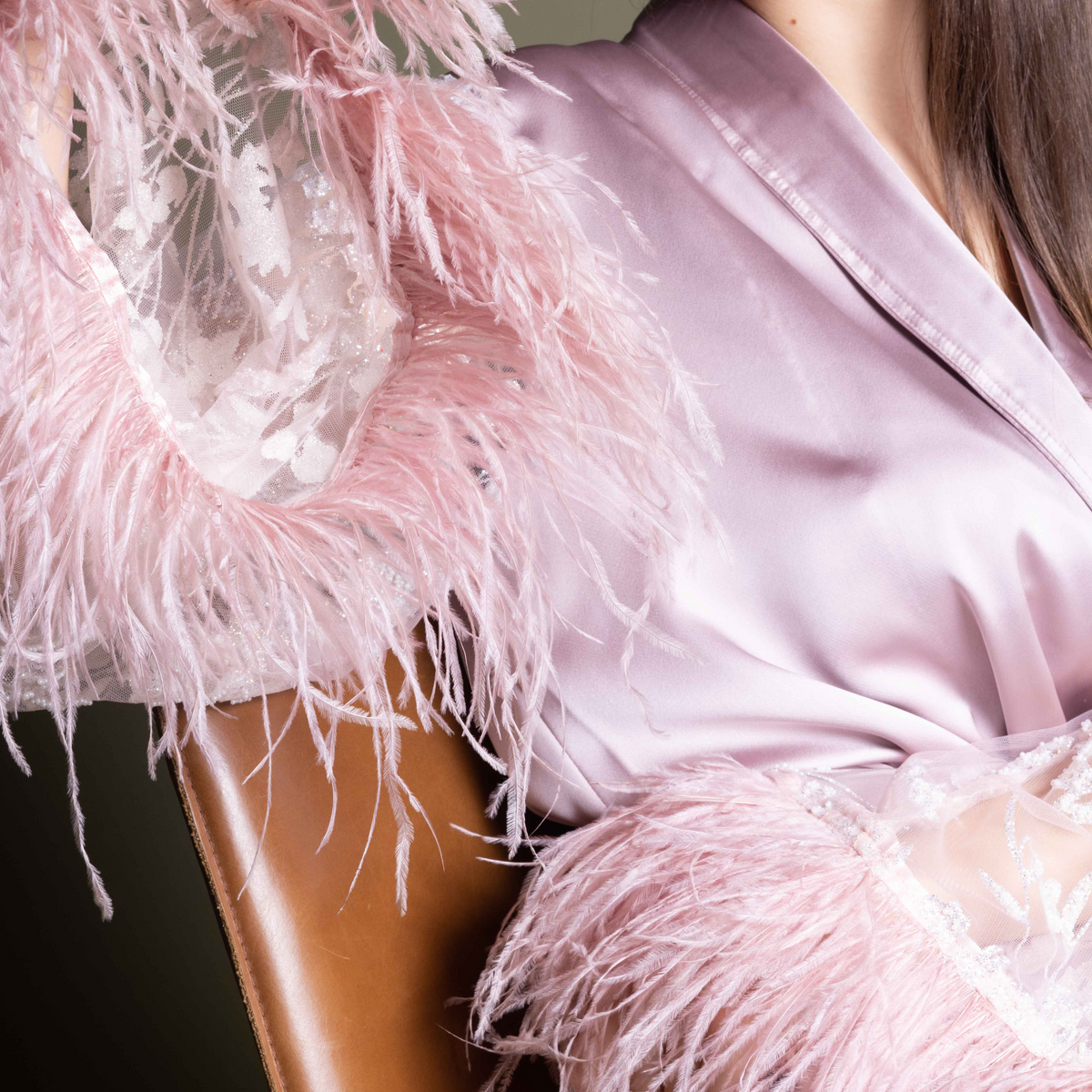 LIGHT PINK SILK ROBE
