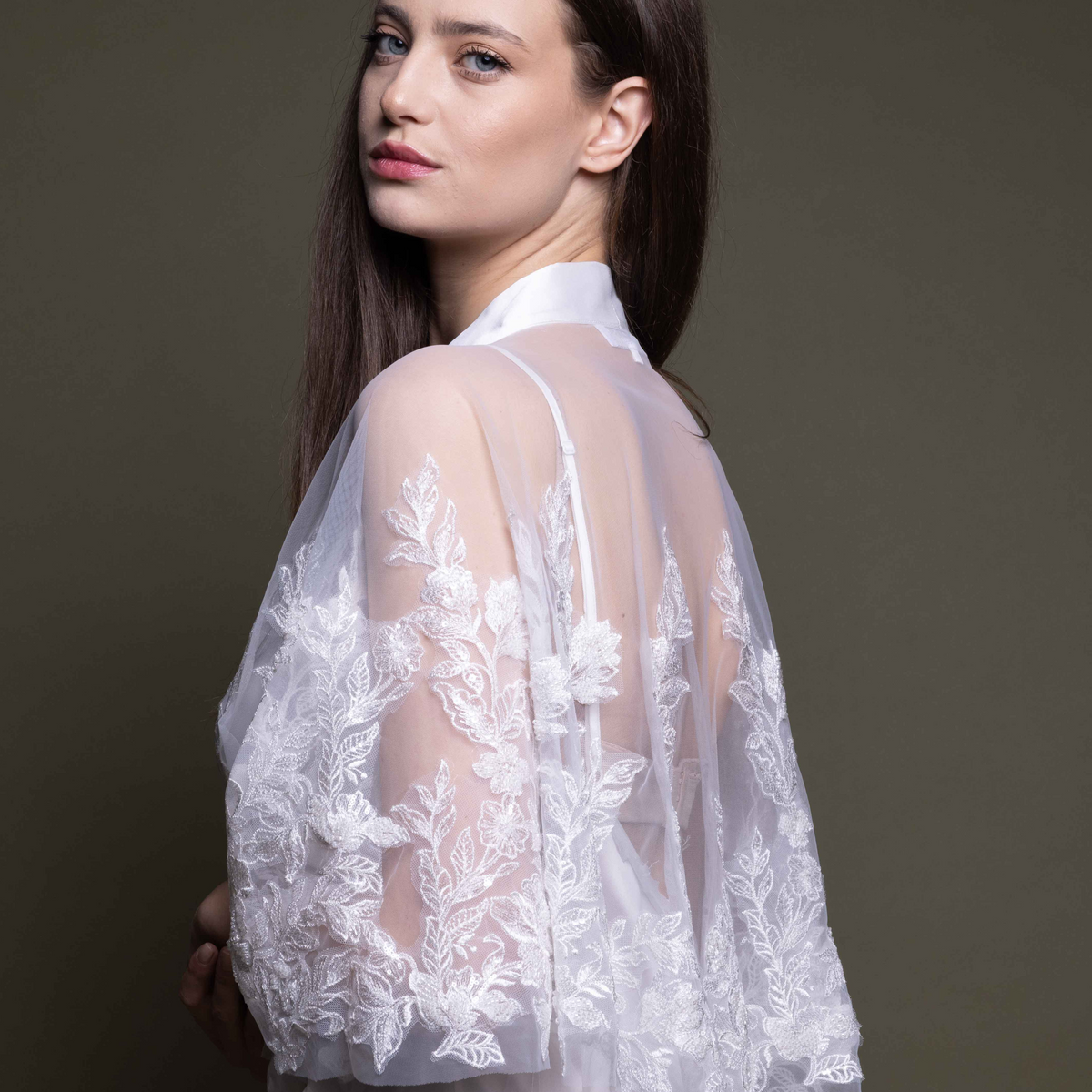 CHEVON ROBE WITH SHORT CAPE