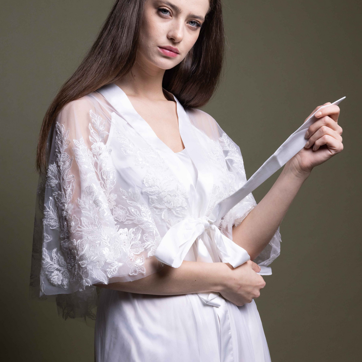 CHEVON ROBE WITH SHORT CAPE