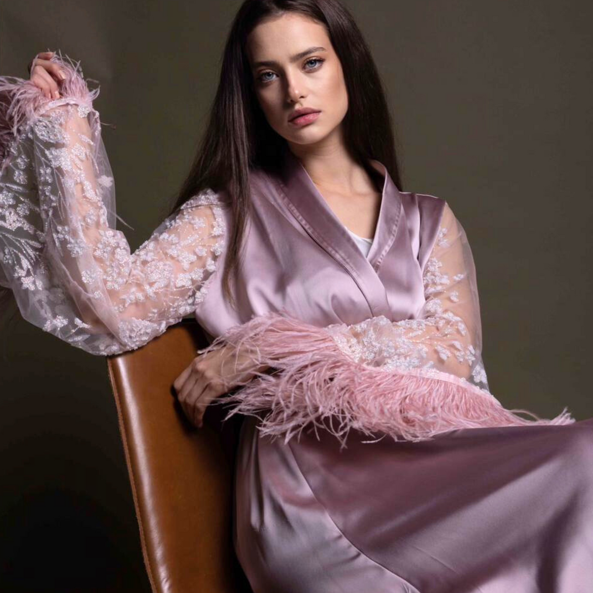 LIGHT PINK SILK ROBE