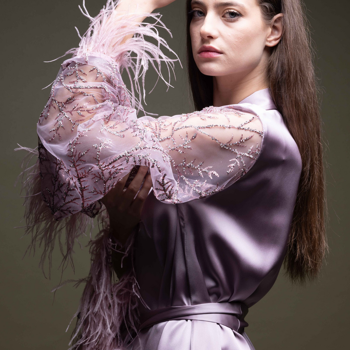 PINK SILK ROBE