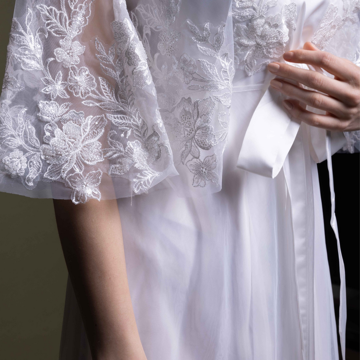 CHEVON ROBE WITH SHORT CAPE