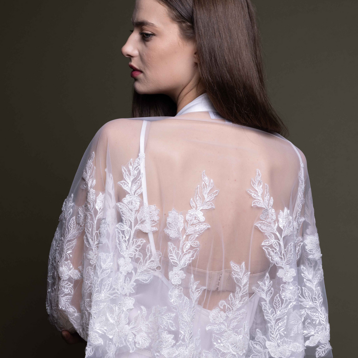 CHEVON ROBE WITH SHORT CAPE
