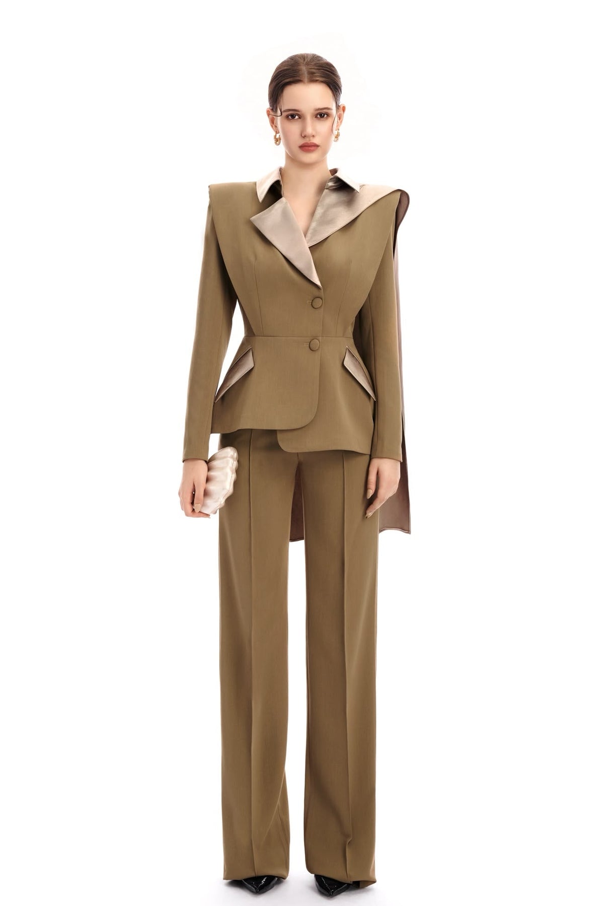 Classic Brown Cape Blazer (Pre-order)