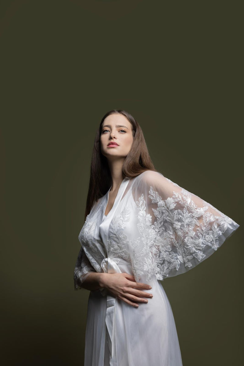 CHEVON ROBE WITH SHORT CAPE