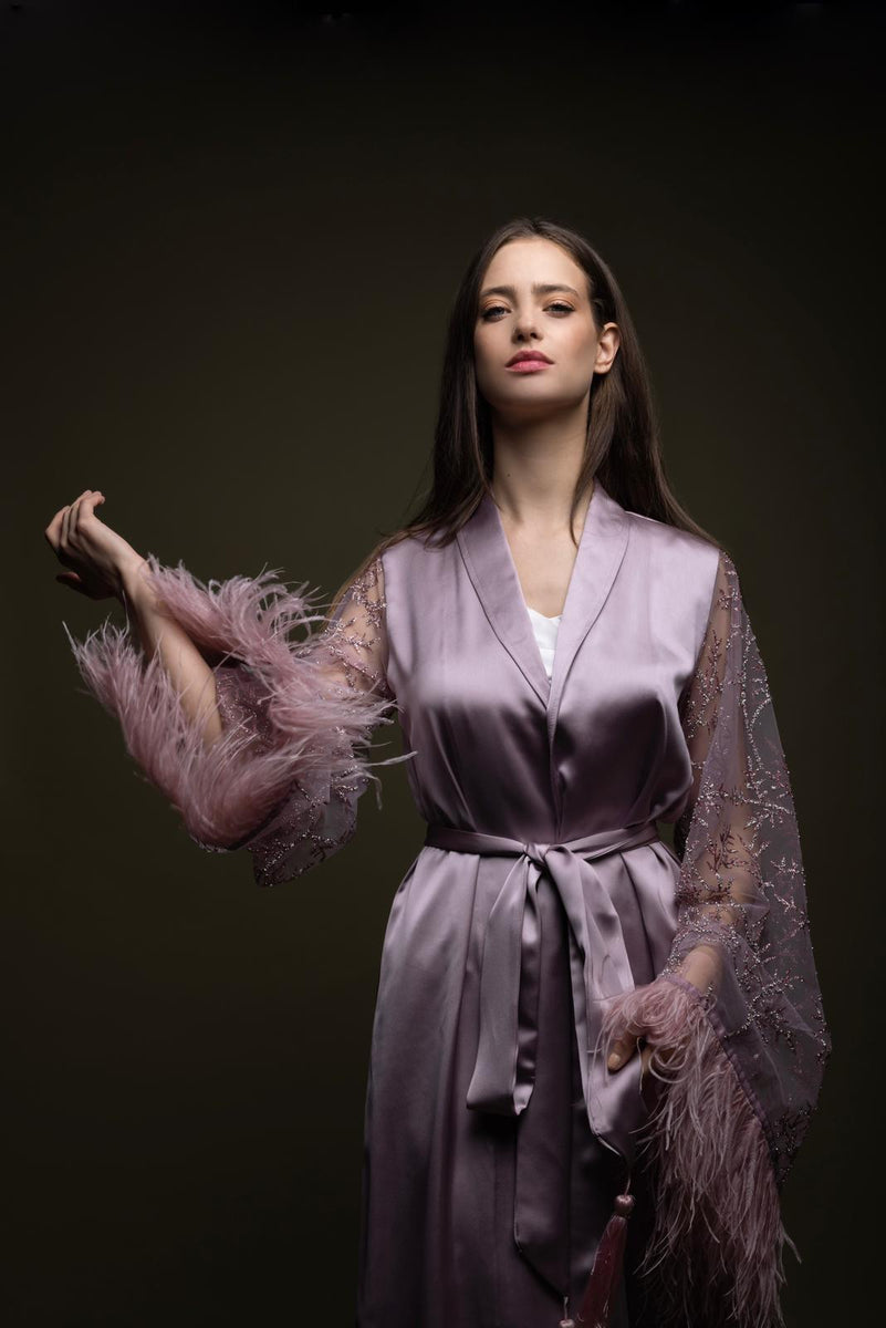 PINK SILK ROBE