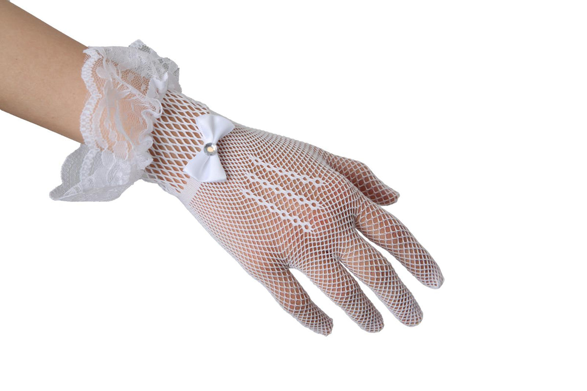 gloves white net