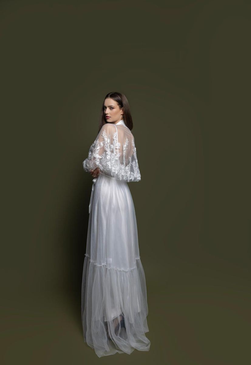 CHEVON ROBE WITH SHORT CAPE